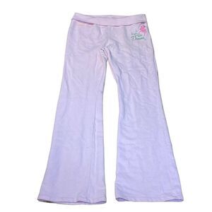 Disney Store exclusive Pink Print cue Dreams Flare Joggers, Tinkerbell, Large